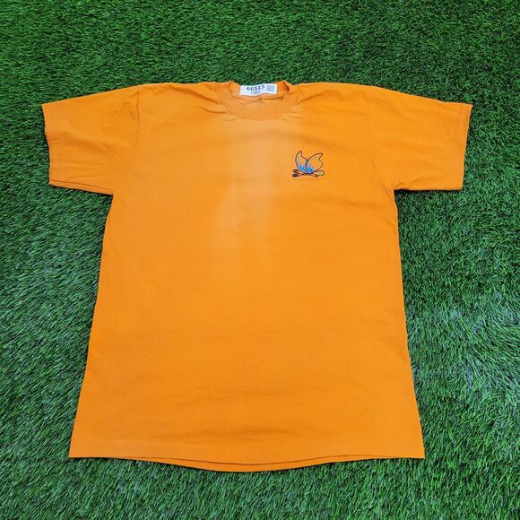 Vintage Butterfly Shirt Womens Large 21x27 Orange - Picture 1 of 12